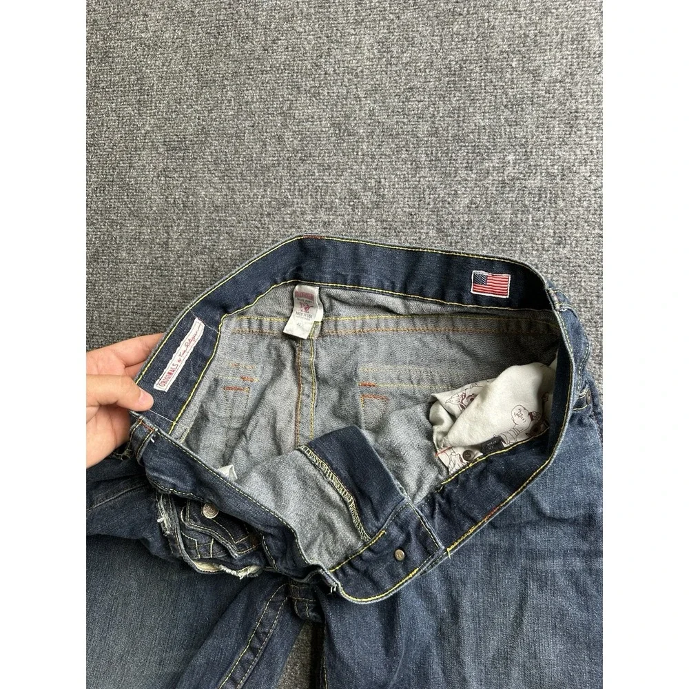 Mens True Religion World Tour Made in USA Blue Denim Jeans, Size 40
